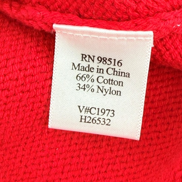 Coldwater Creek Red Cowl Neck Sweater Button Detail Textured Trim Womens Large - Picture 12 of 13